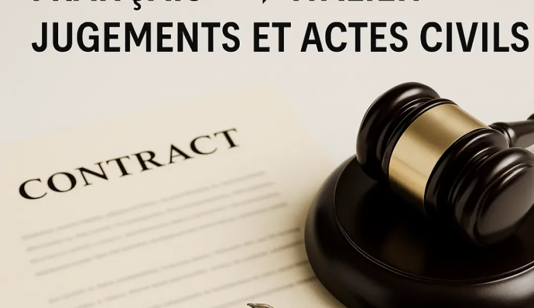 Traduction juridique français –> italien – Jugements et actes civils