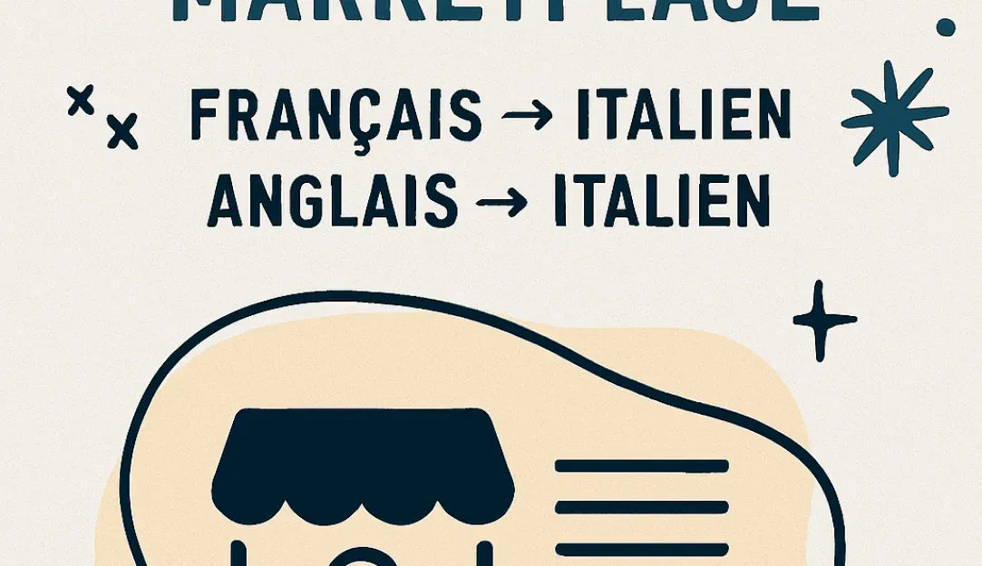Traduction de descriptions marketplace Français ⟶ Italien et Anglais ⟶ Italien